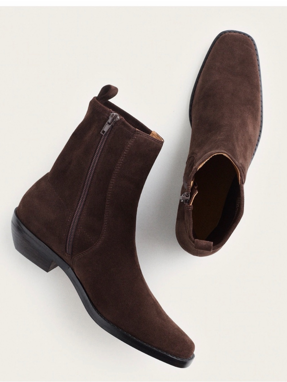 Madewell The Idris Ankle Boot Dark Carob Brown Suede Leather Sz. 8 NEW $198